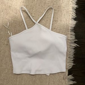 ALO Goddess Cross Ribbed Crop Top